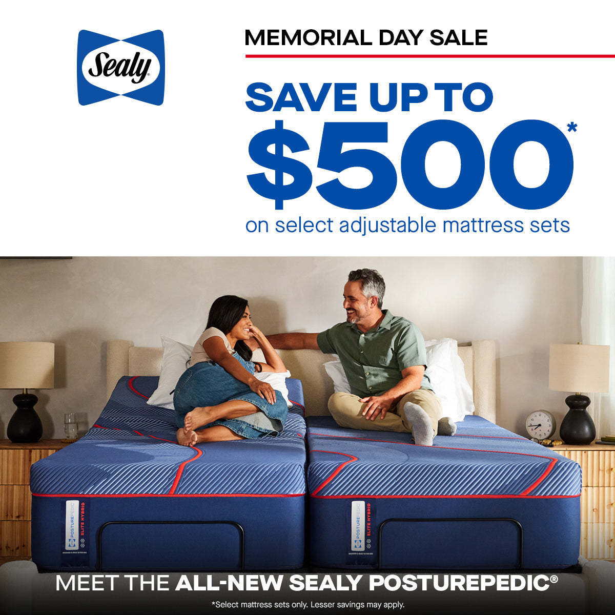 Memorial Day Event: Enjoy Up to $500 Off Sealy Mattresses with Complimentary Shipping