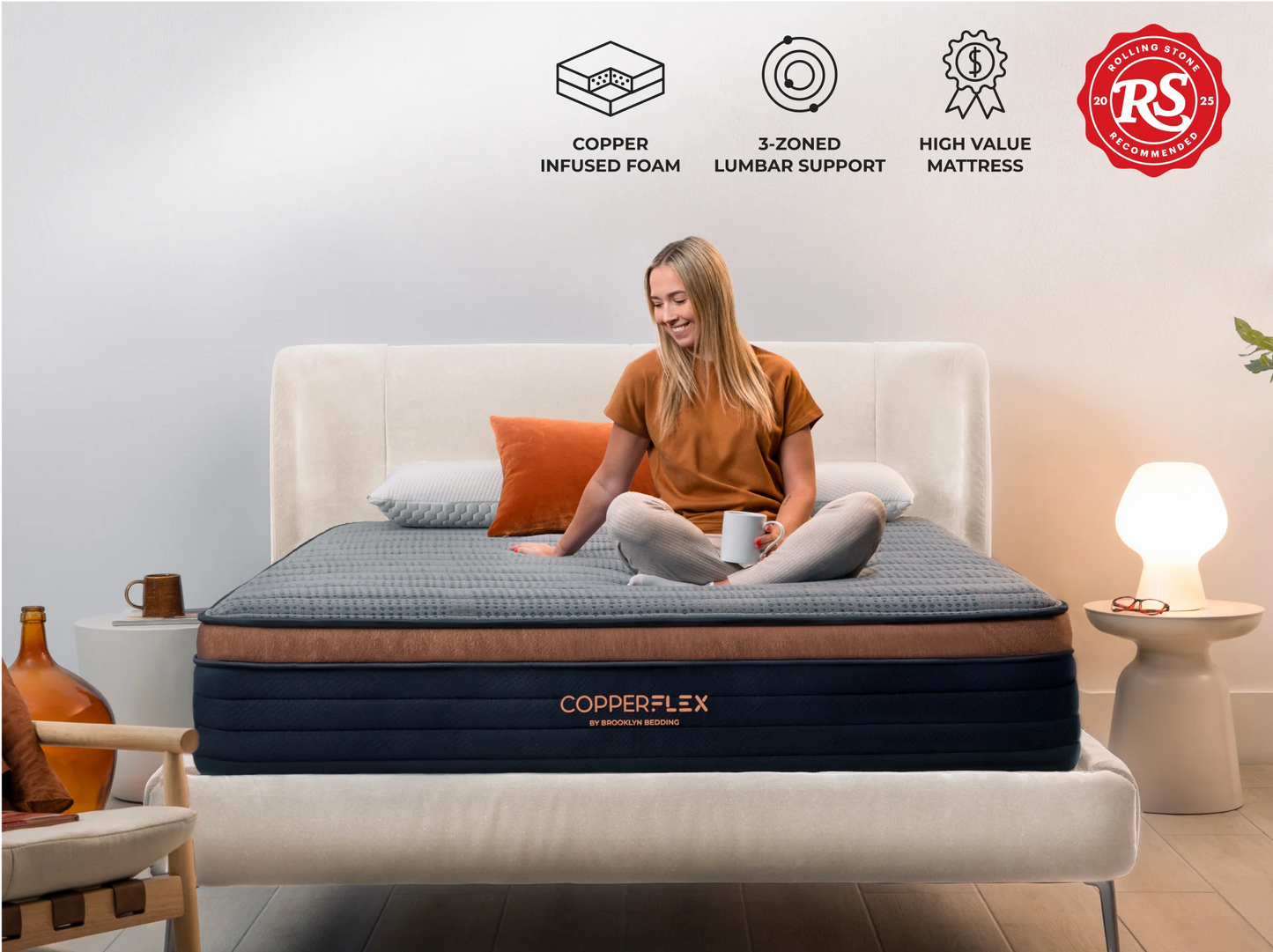 Copper Flex 12" Memory Foam