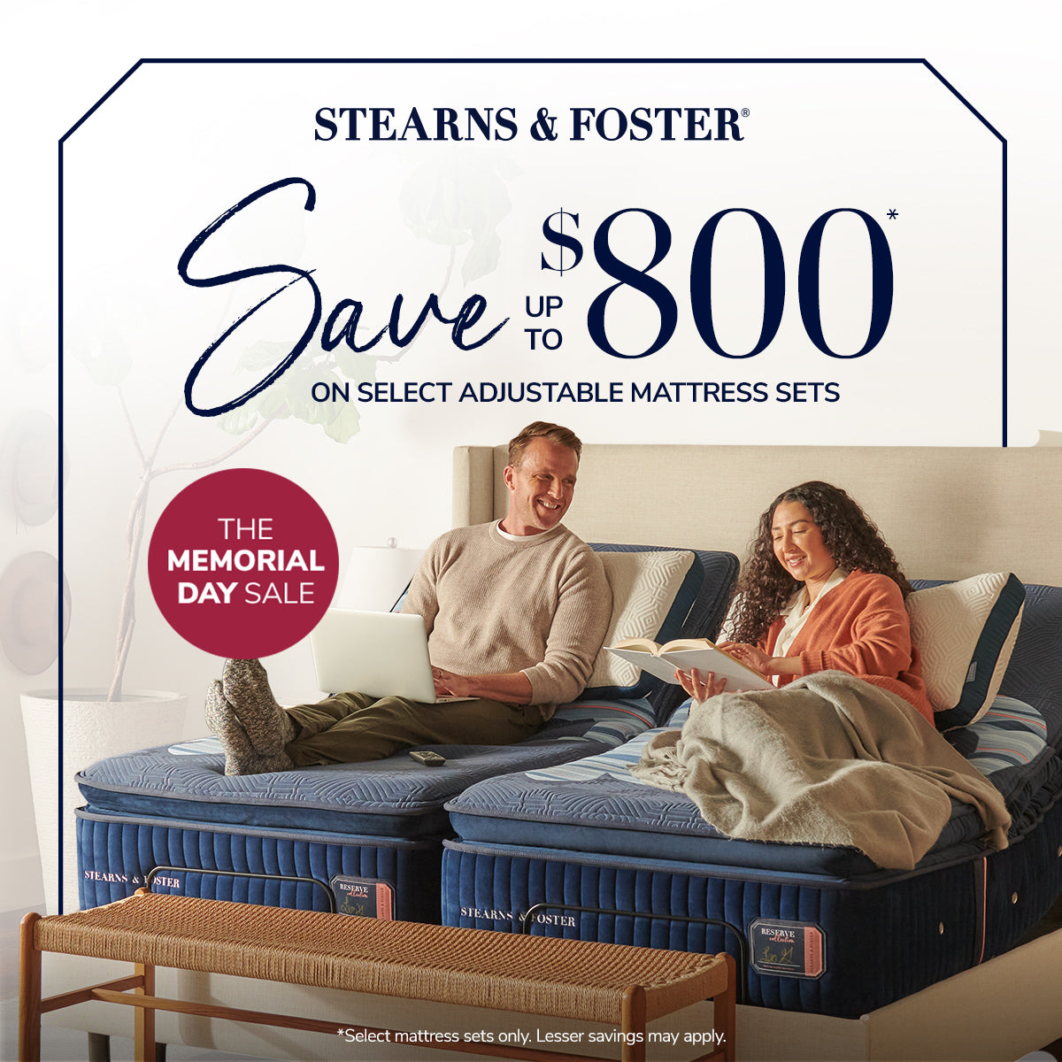 Memorial Day Special: Save Up to $800 on Stearns & Foster Mattresses + Free Shipping