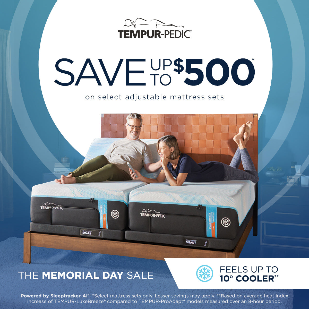 Memorial Day Special: Save Up to $500 on Tempur-Pedic Mattresses + Free Shipping