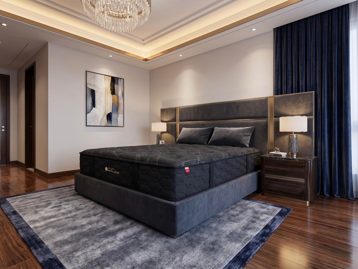 American Star Heritage Medium mattress in a bedroom