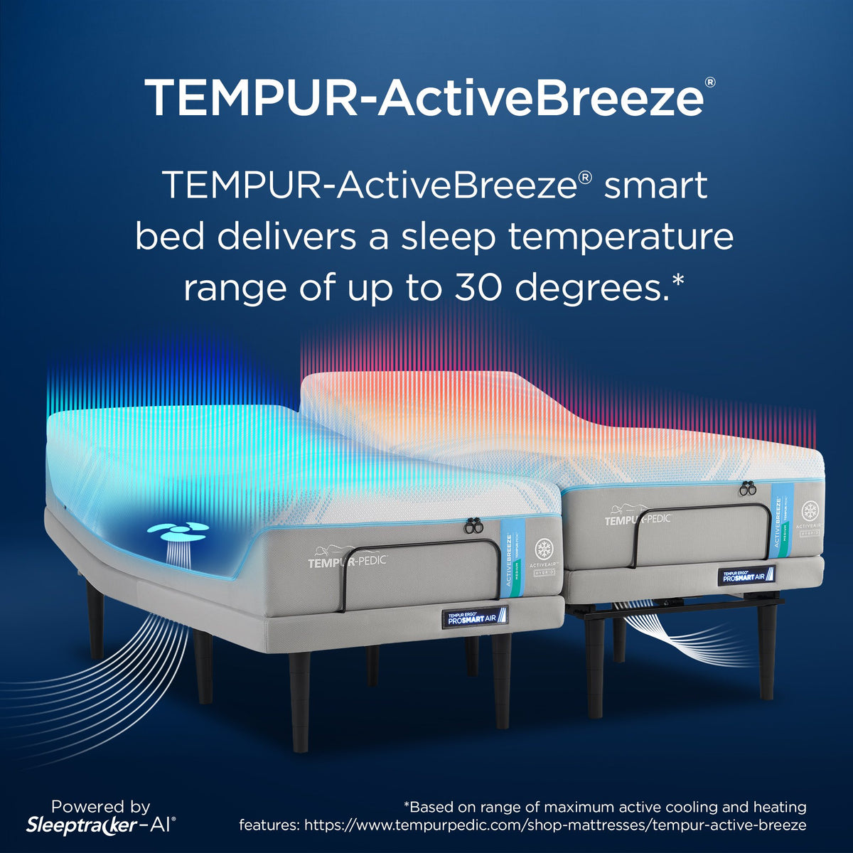Tempur-Pedic TEMPUR-ActiveBreeze Medium Hybrid Smart Bed